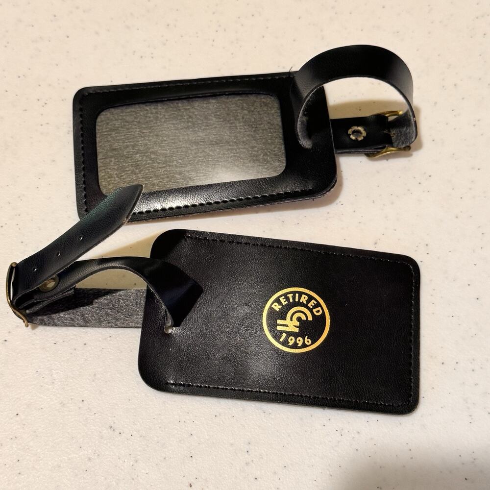 Pair Of Conrail Railroad Black Luggage Tags‎ Railway Trains Vintage 1996